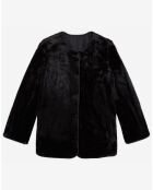 Veste en Fausse Fourrure Reversible noire