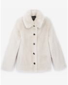 Manteau en Fausse Fourrure manches longues blanc