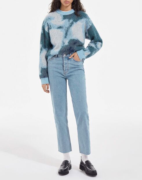 5-Pocket-Hose aus gewaschenem, blauem Denim