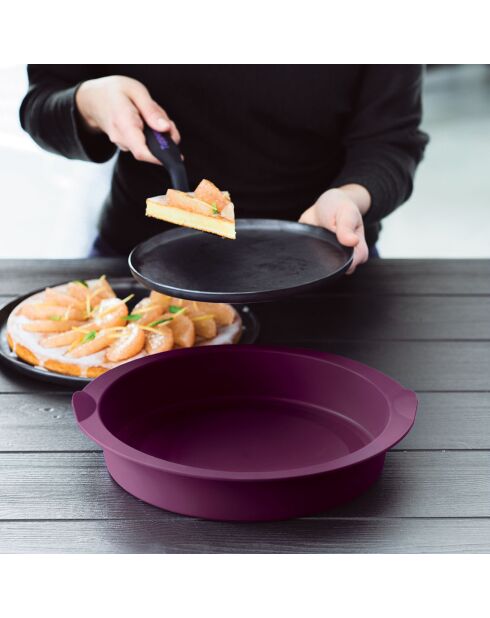 Paarse siliconen cakevorm - 30,8x6,2x29 cm