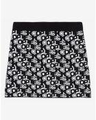 Jupe Courte en Jacquard Logo All Over noir/blanc