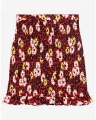Jupe Coupe Smockée Print Wild Blossom rouge/jaune