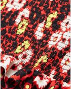 Jupe Coupe Smockée Print Wild Blossom rouge/jaune