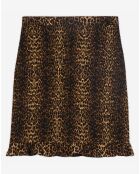 Jupe Courte Smockée Print Stripy Léo léopard
