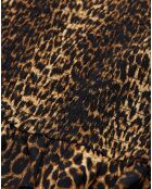 Jupe Courte Smockée Print Stripy Léo léopard