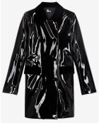 Manteau double boutonnage avec détails Velours noir