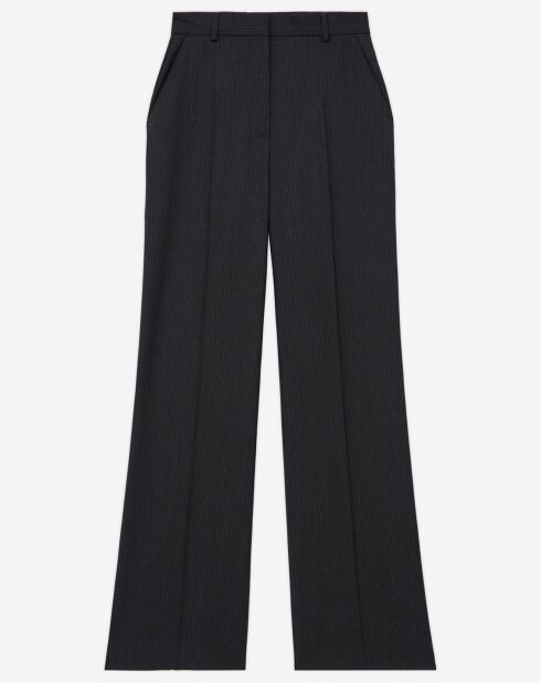 100% wollen broek met 4 zakken, zwart/wit