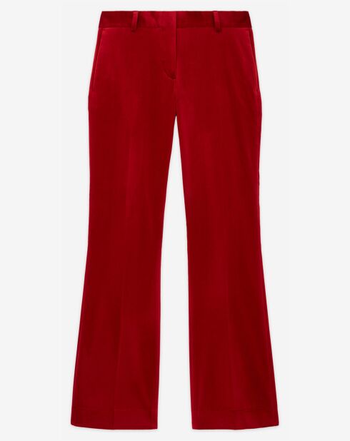 Pantalon de Costume détail bas évasé rouge