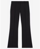 Pantalon de Costume en Laine bas évasé détail bande Satin noir
