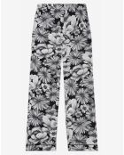 Pantalon 100% Soie Romantic Garden noir/blanc