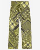 Pantalon Droit Fluide noir/jaune