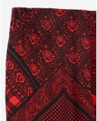 Pantalon Droit Fluide rouge/noir