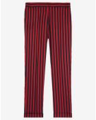 Pantalon Droit Fluide rouge/noir
