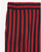 Pantalon Droit Fluide rouge/noir