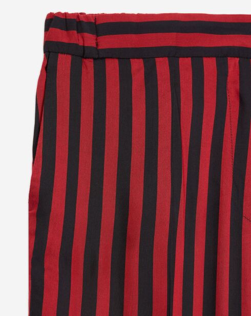 Pantalon Droit Fluide rouge/noir