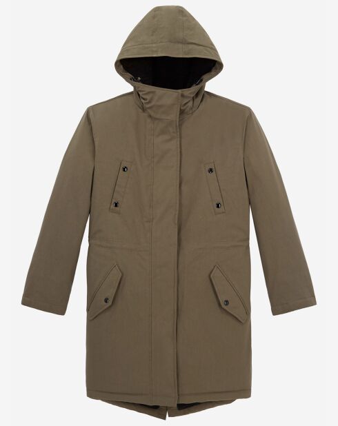 Parka forrada con piel sintética de oveja y algas