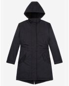 Parka avec doublure en Fausse Fourrure de mouton noire