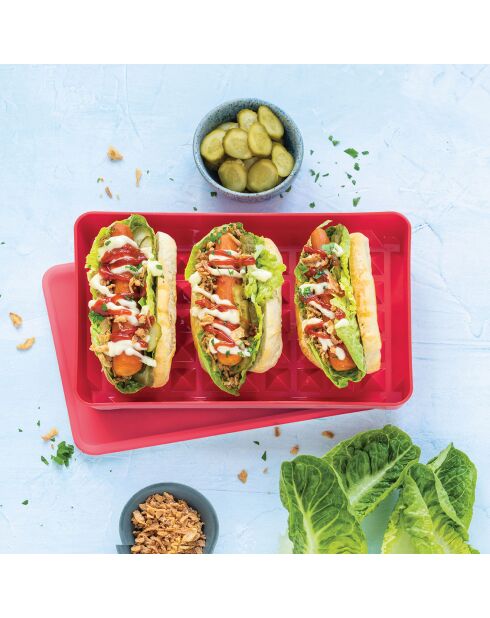 Scatola portaoggetti per hot dog rosa - 610 ml