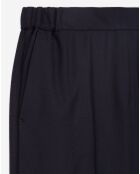 Pantalon de Costume 100% Laine détail taille élastique marine