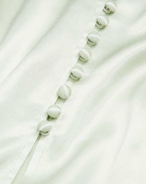 Robe Longue manches courtes boutonnée devant menthe