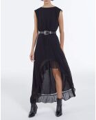Robe Longue sans manches Drapée noire
