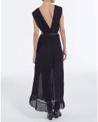 Robe Longue sans manches Drapée noire