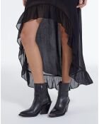 Robe Longue sans manches Drapée noire