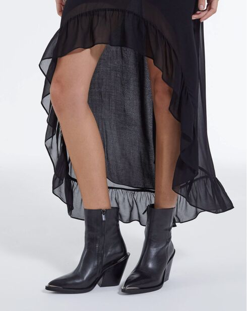 Robe Longue sans manches Drapée noire