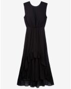 Robe Longue sans manches Drapée noire