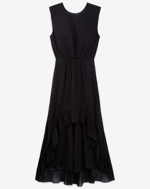 Robe Longue sans manches Drapée noire