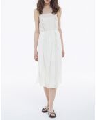 Robe Longue sans manches Galons Dentelles blanche