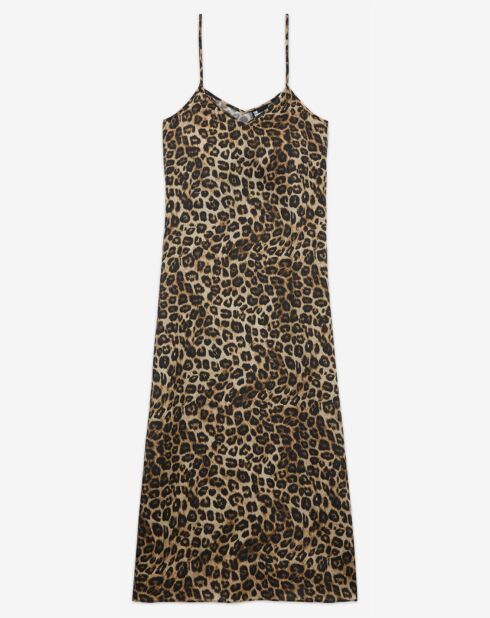 Robe 100% Soie Nuisette Grand Leo Silk léopard