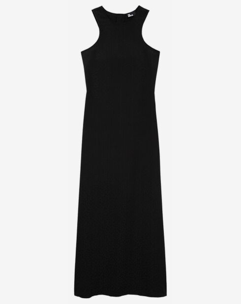 Robe sans manches Jacquard Léo noire