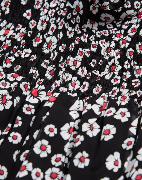 Robe Courte manches longues noir/rose