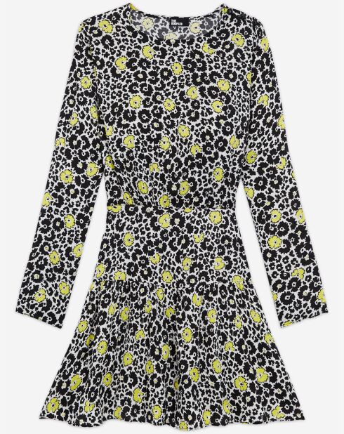 Robe Courte Wild Blossom écru/jaune