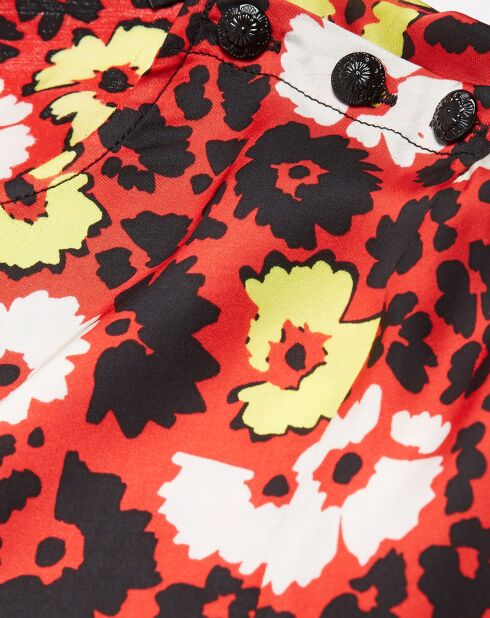 Robe Courte Wild Blossom rouge/jaune