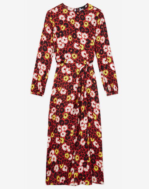 Robe Longue Wild Blossom rouge/jaune
