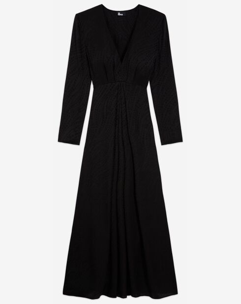Robe Longue Jacquard Pearls noire