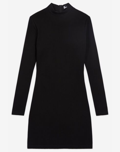 Robe Fitee détail Plumetis au dos noire
