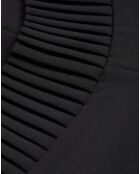 Robe Courte Dos Nu avec Froufrous en Romantic Crêpe noire