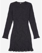 Robe Courte manches longues Smockée noire