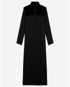 Robe manches longues haut en Velours noire