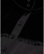 Robe manches longues haut en Velours noire