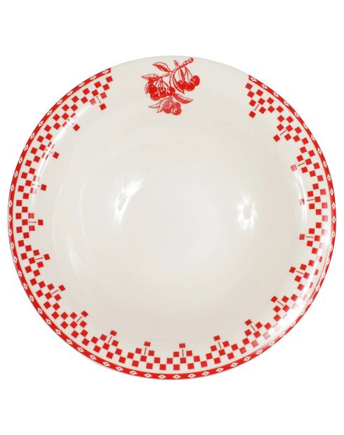 6 Coupelles Damier rouges  - D.20 cm