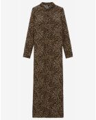 Robe 100% Soie Longue en Soie Petit Leo léopard