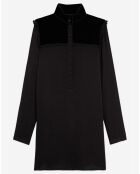 Robe manches longues avec galons & Velours noire