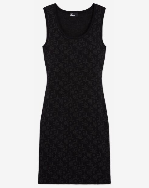 Robe Jacquard Logo All Over noir/gris foncé