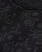 Robe Jacquard Logo All Over noir/gris foncé