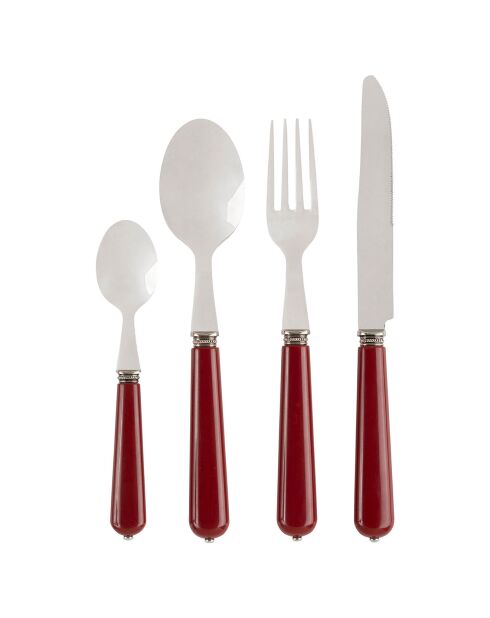 12 rote Kaffeelöffel Lucie - 16,5 x 1,5 x 3 cm