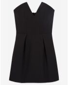 Robe Courte Bustier en Romantic Crepe noire